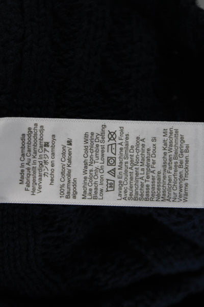 J Crew Women Pullover Merino Wool Crew Neck Dark Blue Sweater Size XS