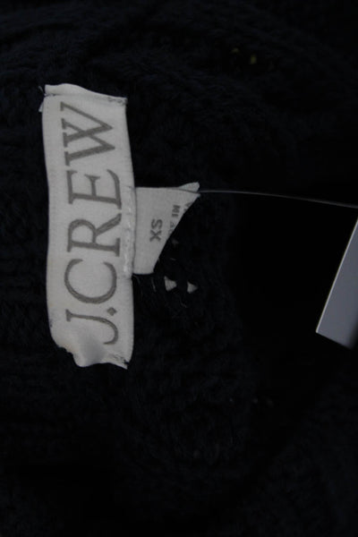 J Crew Women Pullover Merino Wool Crew Neck Dark Blue Sweater Size XS