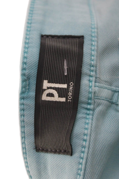 PT Torino Mens Chino Pants Light Blue Button Closure Size 32