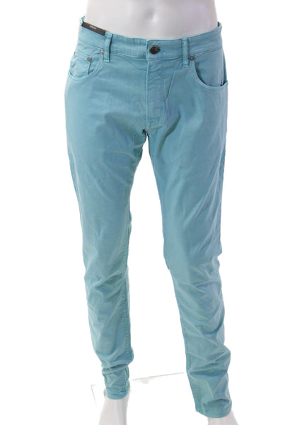 PT Torino Mens Chino Khakis Light Blue Cotton Lyocell Elastane Size 33
