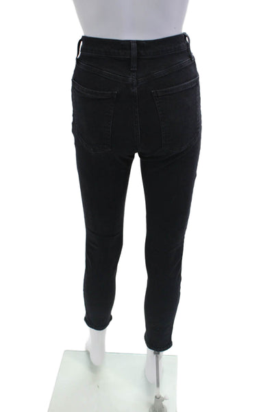Agolde Women High Rise Ankle Skinny Jeans Black Size 25