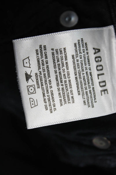 Agolde Women High Rise Ankle Skinny Jeans Black Size 25