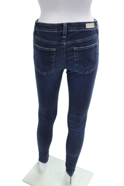 AG Adriano Goldschmied Women Skinny Ankle Dark Blue High Rise Jeans Size 26