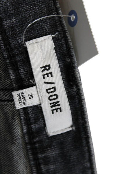 Re/Done Womens Dark Gray High Rise Cropped Ankle Jeans Size 26