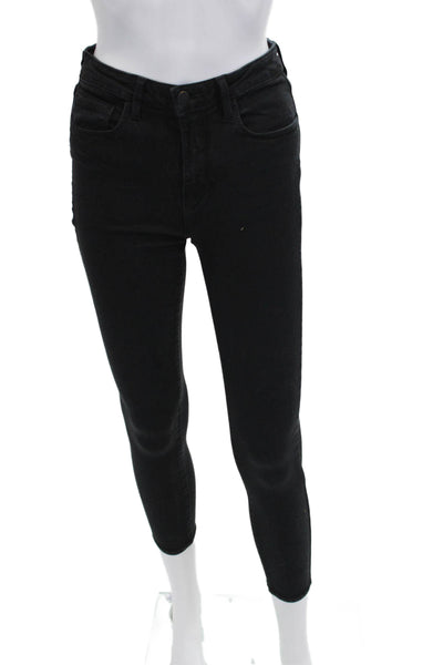 L'Agence Womens Ankle Skinny Black Jeans High Rise Size 26