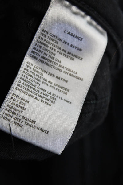 L'Agence Womens Ankle Skinny Black Jeans High Rise Size 26
