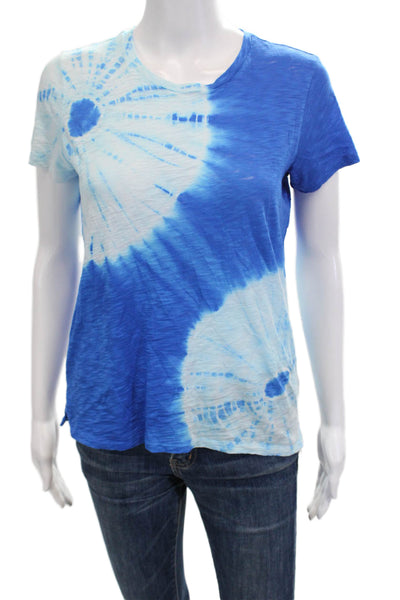 Goldie Womens Basic Jersey T Shirt Blue Pima Cotton Short Sleeve Size XS