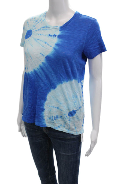 Goldie Womens Basic Jersey T Shirt Blue Pima Cotton Short Sleeve Size XS