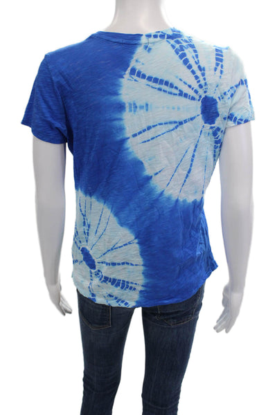 Goldie Womens Basic Jersey T Shirt Blue Pima Cotton Short Sleeve Size XS