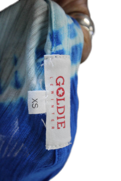 Goldie Womens Basic Jersey T Shirt Blue Pima Cotton Short Sleeve Size XS