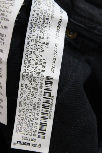 Zara Unisex Black Mom Tapered Jeans Mid Rise Button Size 31