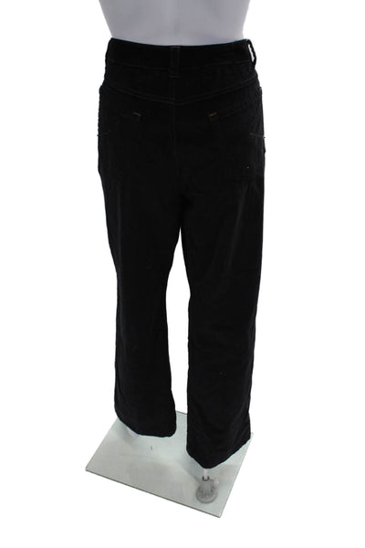 Sigrid Olsen Women Black Solid Cotton Spandex Pants Button Closure 29in Size 12