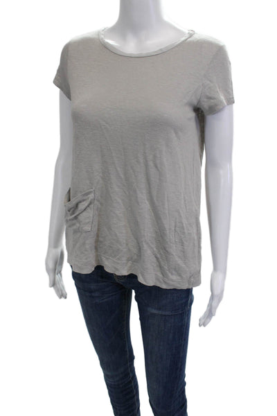 Transit Par Such Womens Gray Basic Short Sleeve Round Neck T-Shirt Size L