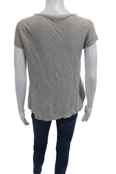 Transit Par Such Womens Gray Basic Short Sleeve Round Neck T-Shirt Size L