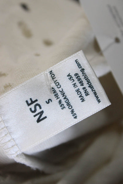 NSF Women White Jersey T Shirt Crew Neck Short Sleeve Hemp Organic Size S