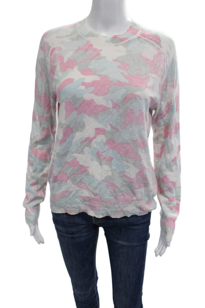27 Miles Unisex Light Blue Camouflage Pullover Crew Neck Size XS