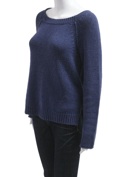 Vince Women Dark Blue Pullover Sweater Round Neck Long Sleeve Size M