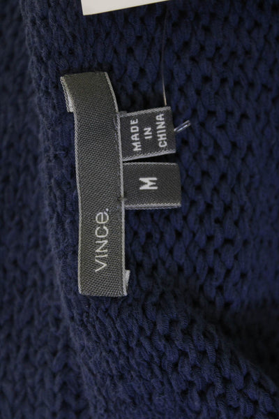 Vince Women Dark Blue Pullover Sweater Round Neck Long Sleeve Size M
