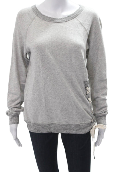 Philanthropy Womens Pullover Sweatshirt Gray Cotton Viscose Crew Neck Size S