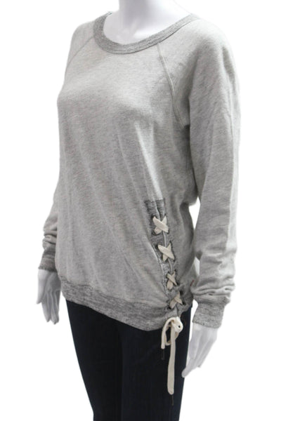 Philanthropy Womens Pullover Sweatshirt Gray Cotton Viscose Crew Neck Size S