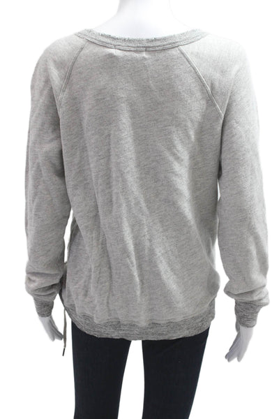 Philanthropy Womens Pullover Sweatshirt Gray Cotton Viscose Crew Neck Size S