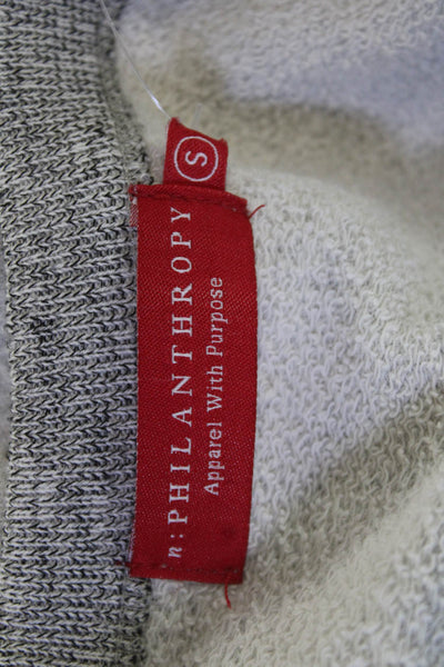 Philanthropy Womens Pullover Sweatshirt Gray Cotton Viscose Crew Neck Size S