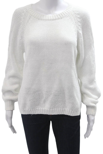 360 Sweater Unisex Pullover Sweater White Crew Neck 100% Cotton Size M