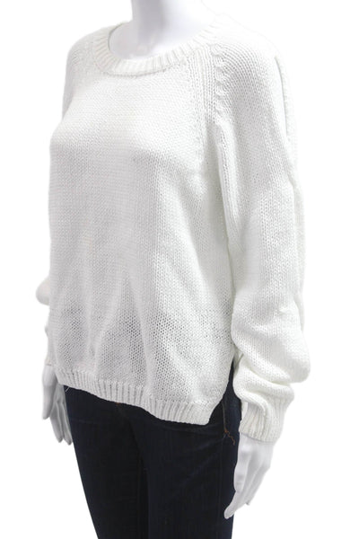 360 Sweater Unisex Pullover Sweater White Crew Neck 100% Cotton Size M