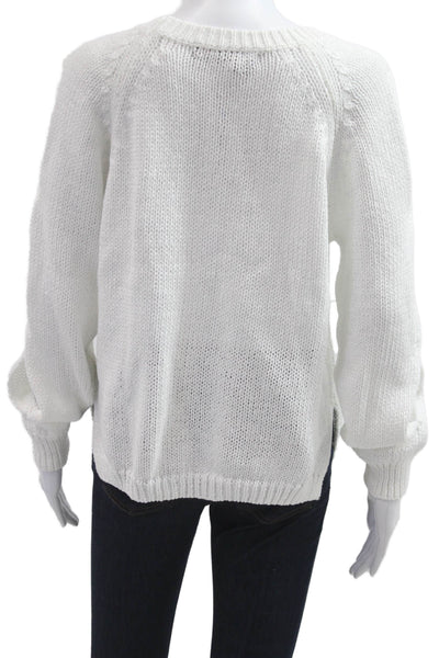 360 Sweater Unisex Pullover Sweater White Crew Neck 100% Cotton Size M