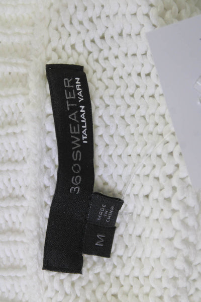 360 Sweater Unisex Pullover Sweater White Crew Neck 100% Cotton Size M