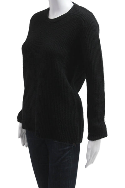 ALC Womens Black Merino Cashmere Pullover Crewneck Long Sleeve Size S