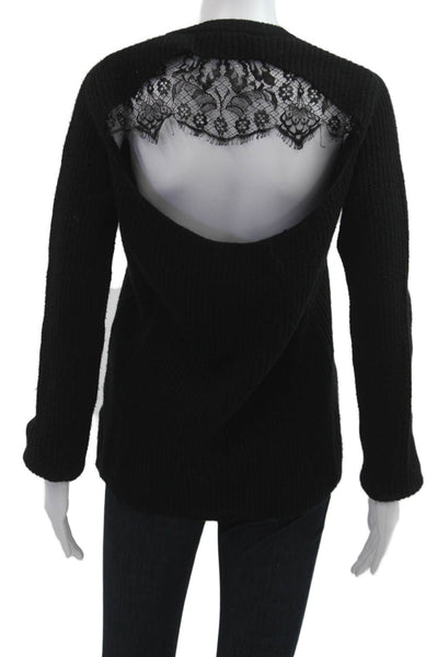 ALC Womens Black Merino Cashmere Pullover Crewneck Long Sleeve Size S