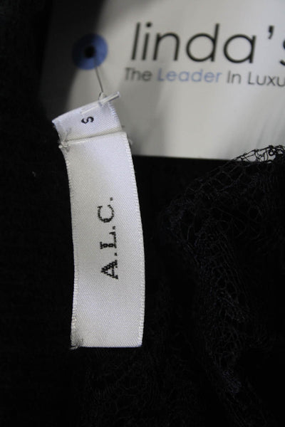ALC Womens Black Merino Cashmere Pullover Crewneck Long Sleeve Size S
