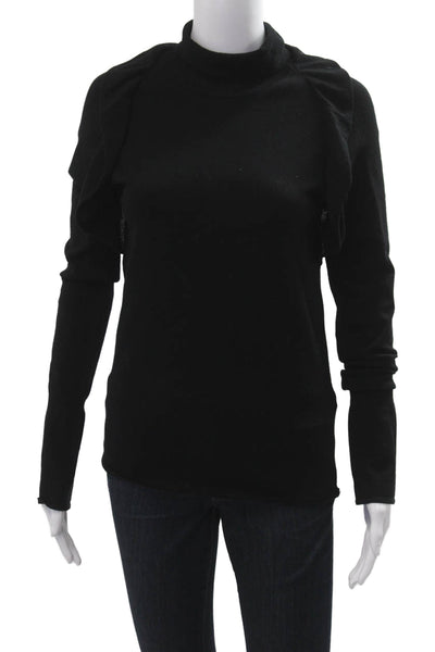 IRO Women Pullover Sweater Black Mock Neck Long Sleeve 70% Viscose Size M