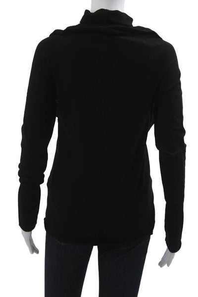 IRO Women Pullover Sweater Black Mock Neck Long Sleeve 70% Viscose Size M