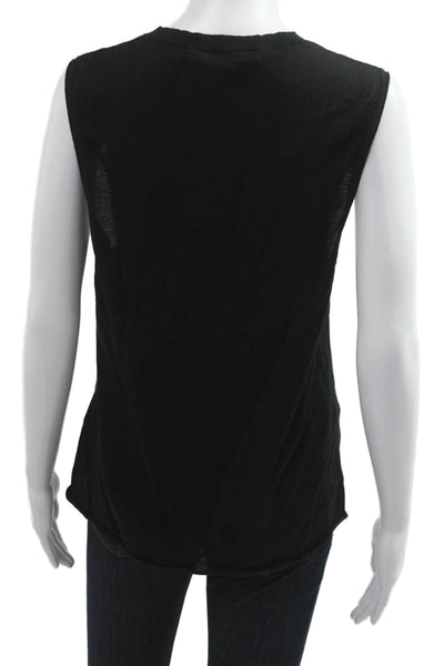 Replica Los Angeles Women Basic Black Graphic Tank Sleeveless Crew Neck Size M