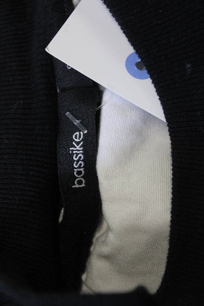 Bassike Women Pullover Sweatshirt Black Cotton Crew Neck Long Sleeve 90s Size S