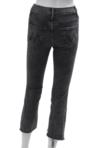 Mother Women Ankle Cropped Dark Gray Jeans Mid Rise Button Size 24