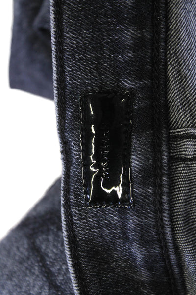 Mother Women Ankle Cropped Dark Gray Jeans Mid Rise Button Size 24