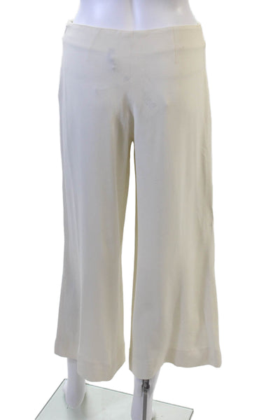 Theory Women Cropped Dress Pants Beige Hook & Eye Viscose Acetate Size 2