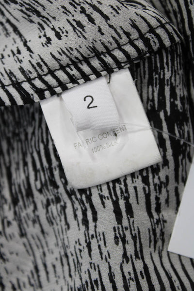 Derek Lam 10 Crosby Women Silk Button-Up Blouse Black Long Sleeve Size 2