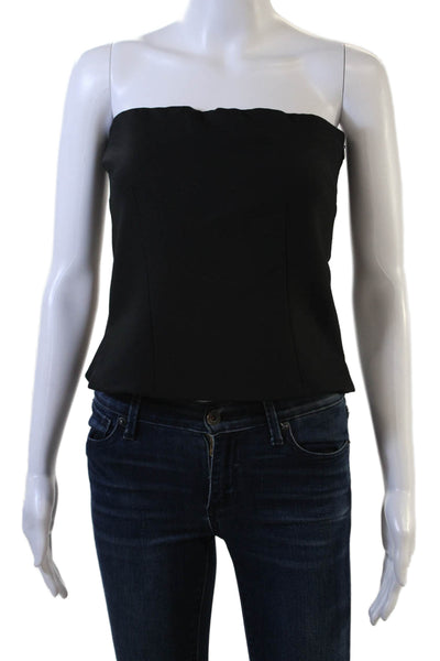 Zara Women Black Strapless Viscose Top Zip Size M