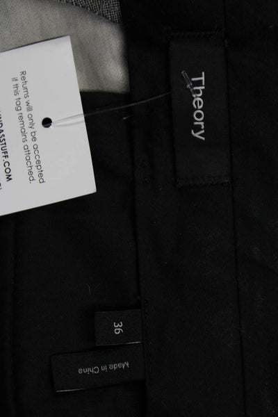 Theory Mens Dress Pants Gray Hook & Eye 75% Cotton 25% Polyester Size 36