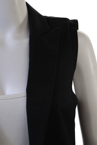 JNBY Women Black Collared Sleeveless Wool Polyester Vest Classic Fall Size M