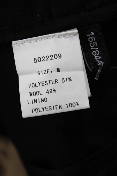 JNBY Women Black Collared Sleeveless Wool Polyester Vest Classic Fall Size M