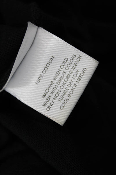 White + Warren Womens Black Cotton Cardigan Hoodie 3/4 Sleeve Size S
