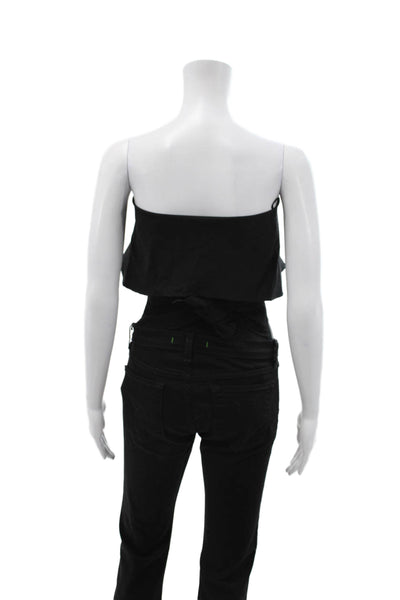 Alix Women One Piece Jumpsuit Black Sweetheart Long Sleeve Size S