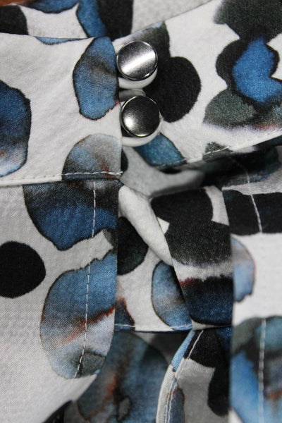 Go By GoSilk Women Black Silk Mock Neck Sleeveless Button Blouse Size XS