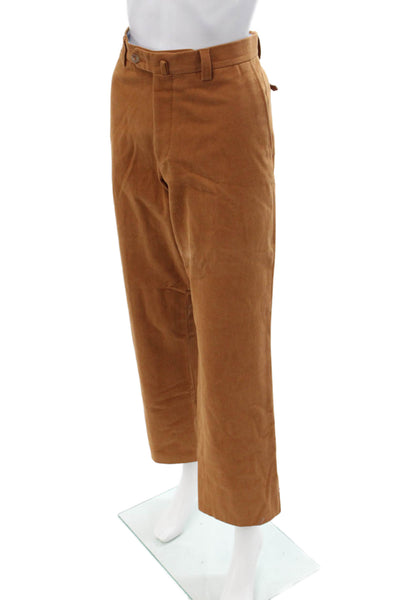 Eredi Pisano Mens Cropped Chino Pants Brown Cotton Size 32