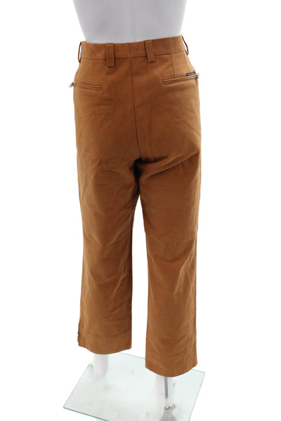 Eredi Pisano Mens Cropped Chino Pants Brown Cotton Size 32